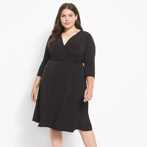 Lane Bryant 3/4-Sleeve Surplice Fit & Flare Dress Sz 22/24